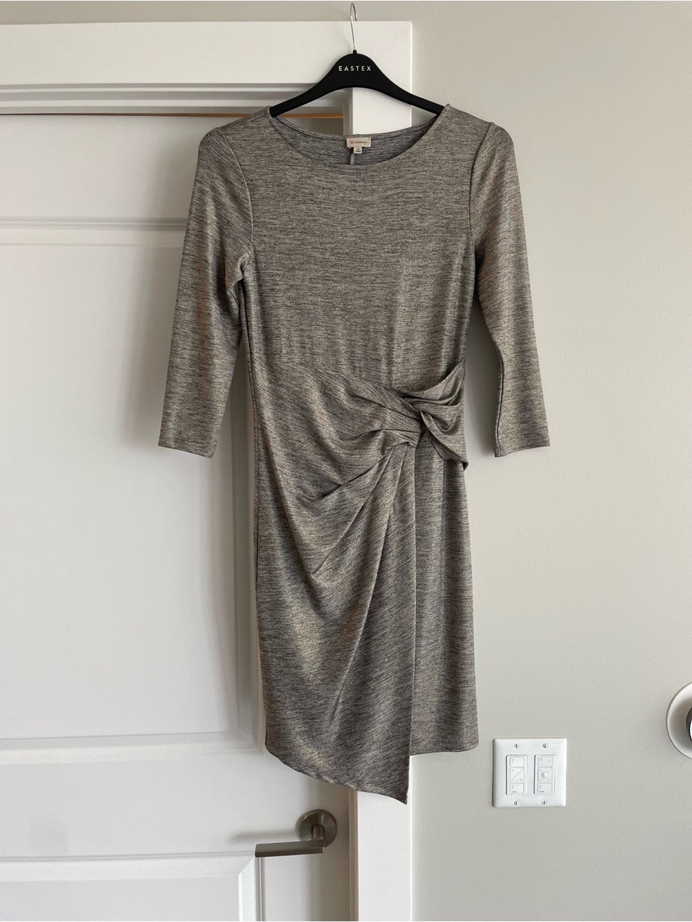 Classic Knot-Detail Silver Women’s Dress
